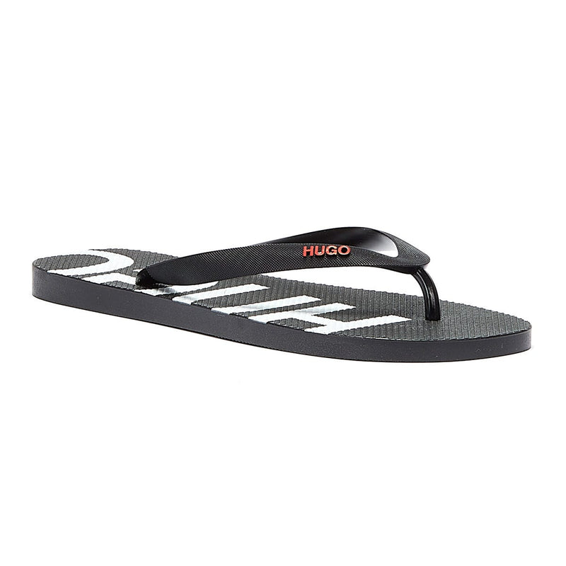 HUGO On Fire Mens Black Flip Flops