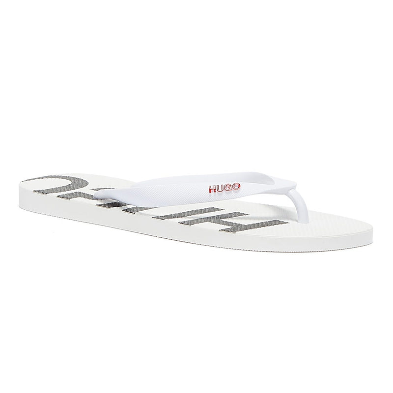 HUGO On Fire Mens White Flip Flops