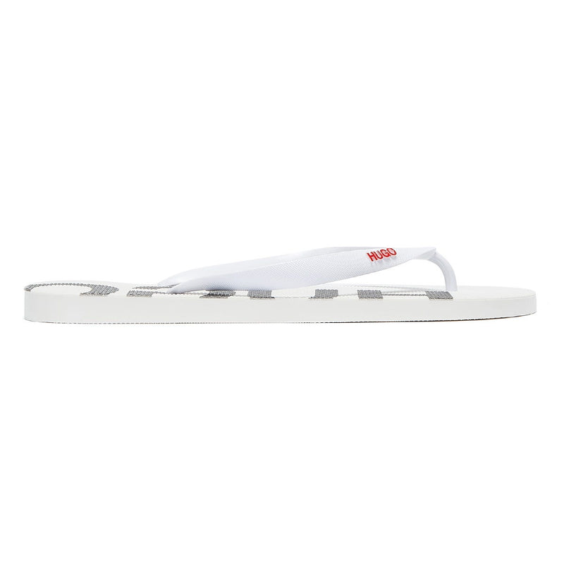 HUGO On Fire Mens White Flip Flops
