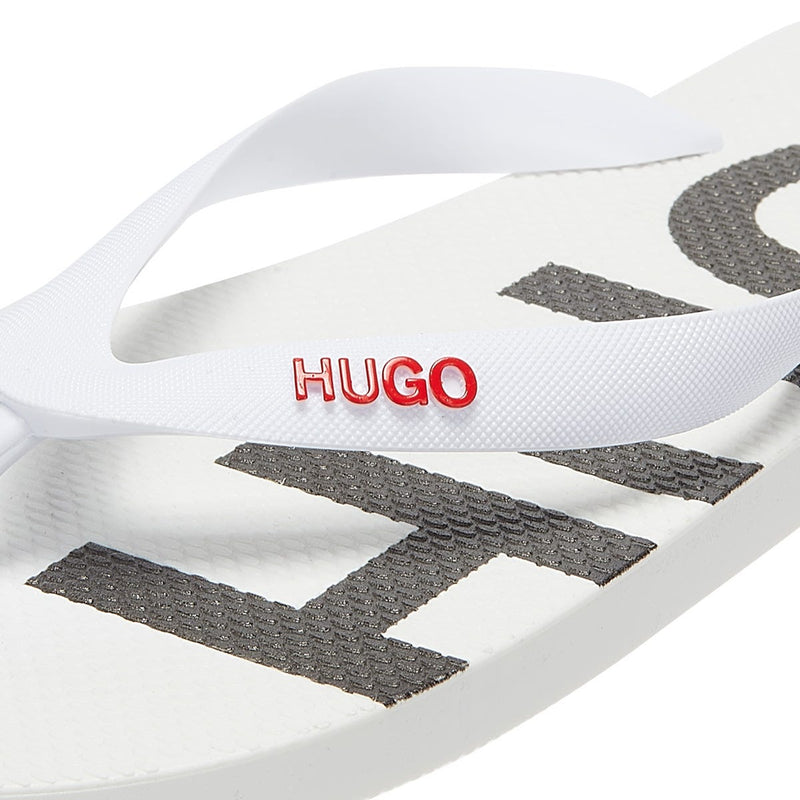 HUGO On Fire Mens White Flip Flops