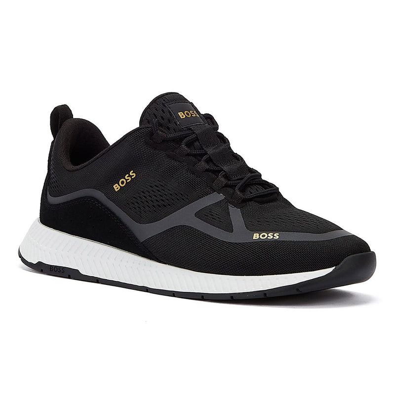 Boss Titanium Runn Mens Black Trainers