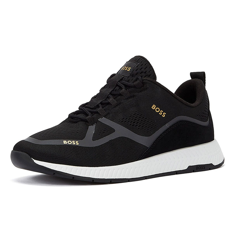 Boss Titanium Runn Mens Black Trainers