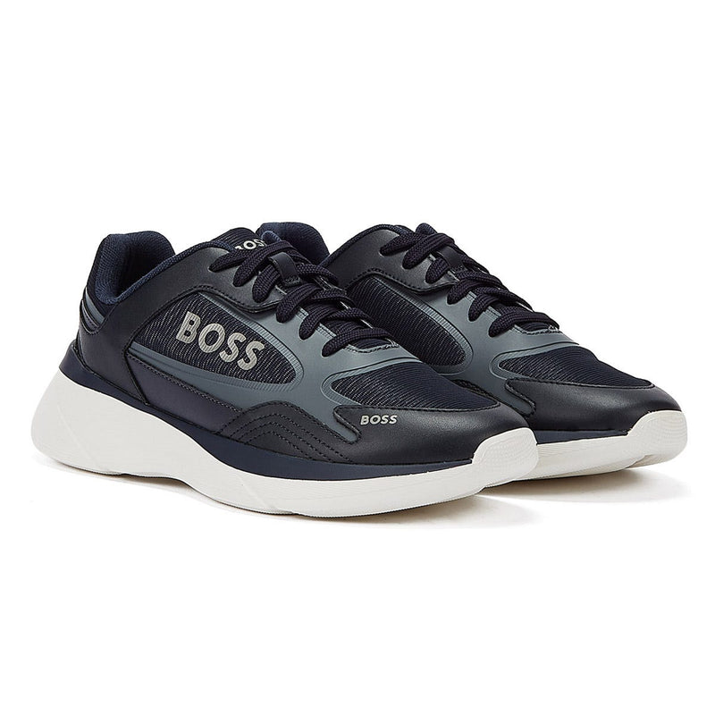 Boss Dean Runn Mens Open Blue Trainers