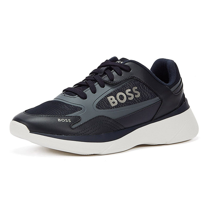 Boss Dean Runn Mens Open Blue Trainers
