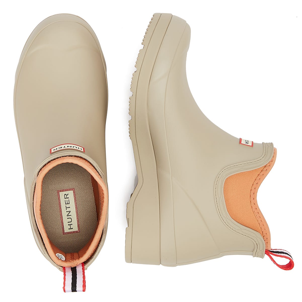 Hunter Play Chelsea Synthetic Womens Stone/Coral Boots