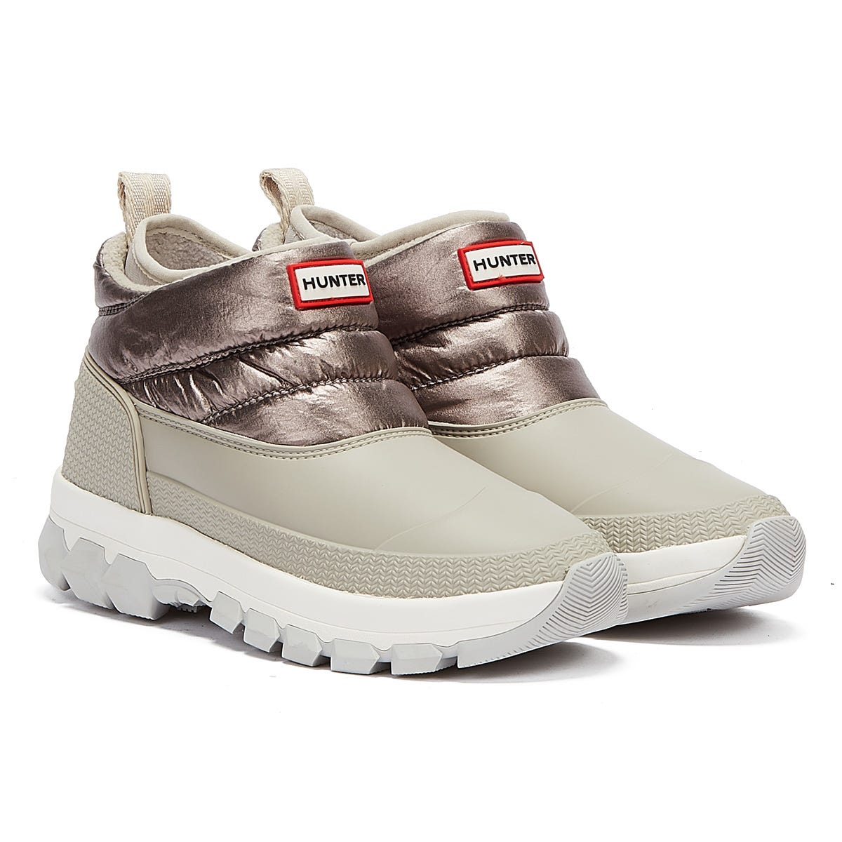 Hunter Original Insulated Snowboot Ankle Womens Silver / Grey Boots