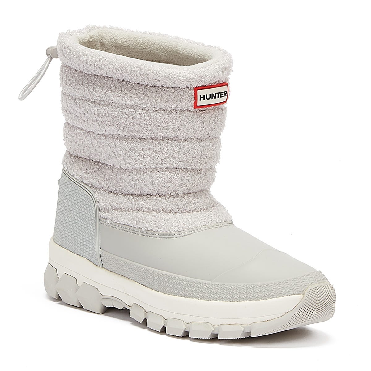 Hunter Sherpa Snowboot Short Womens Grey Boots