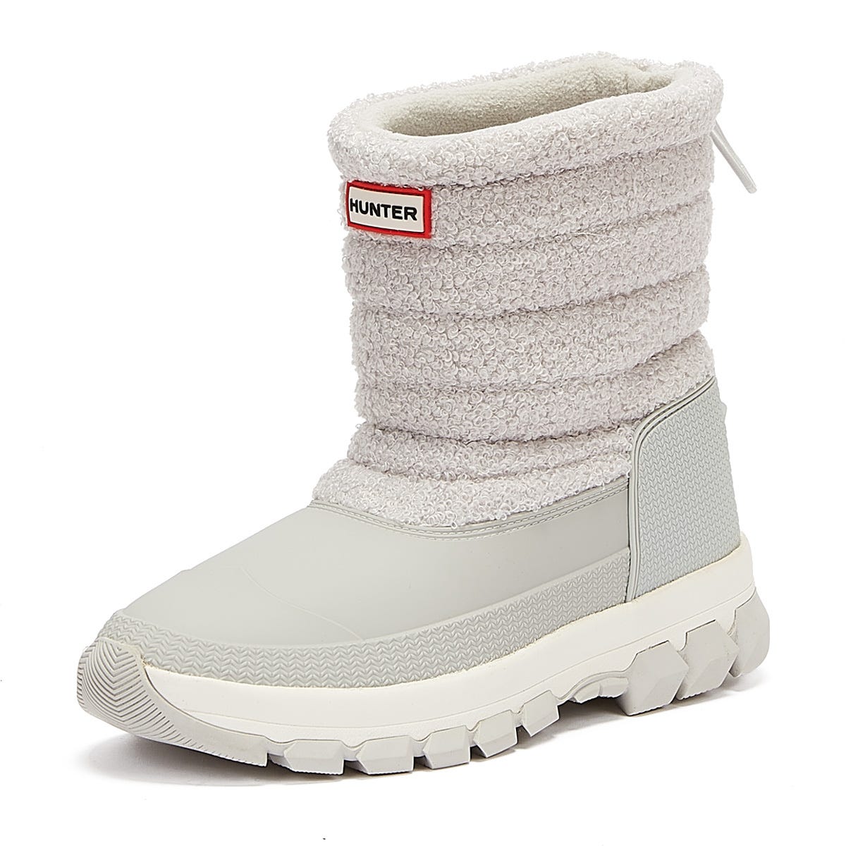 Hunter Sherpa Snowboot Short Womens Grey Boots
