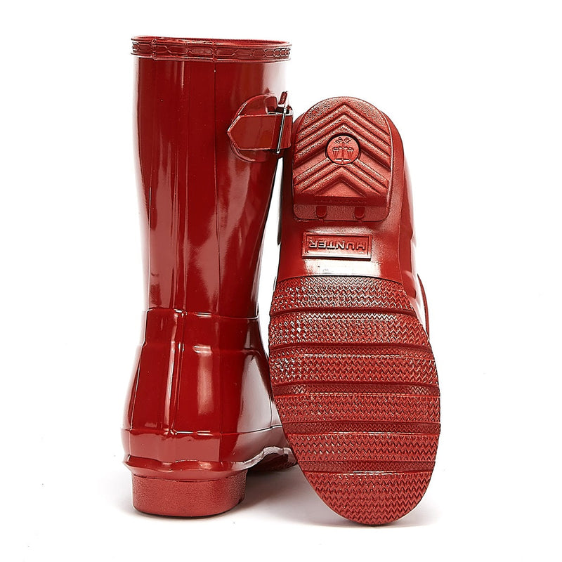 Hunter Original Gloss Short Bottes en caoutchouc rouges militaires pour femmes