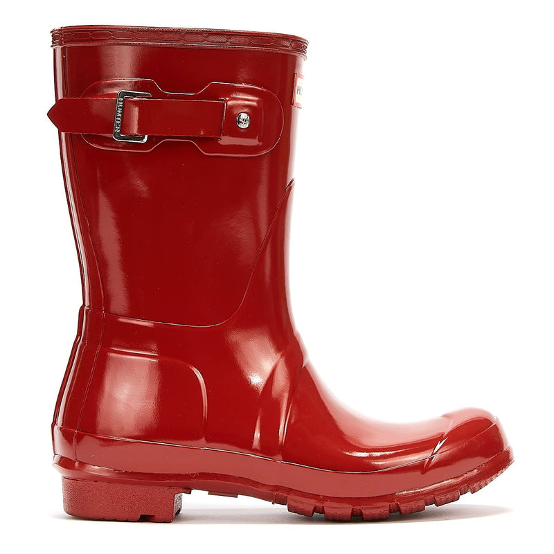 Hunter Original Gloss Short Bottes en caoutchouc rouges militaires pour femmes