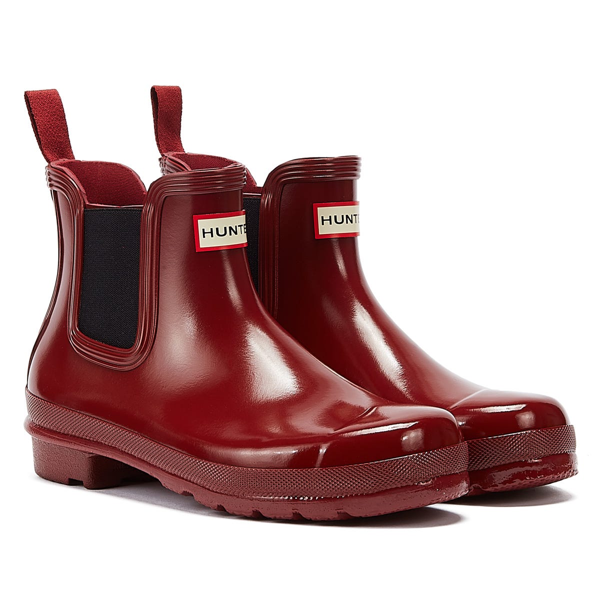 Hunter Original Chelsea Womens Fall Red / Black Boots