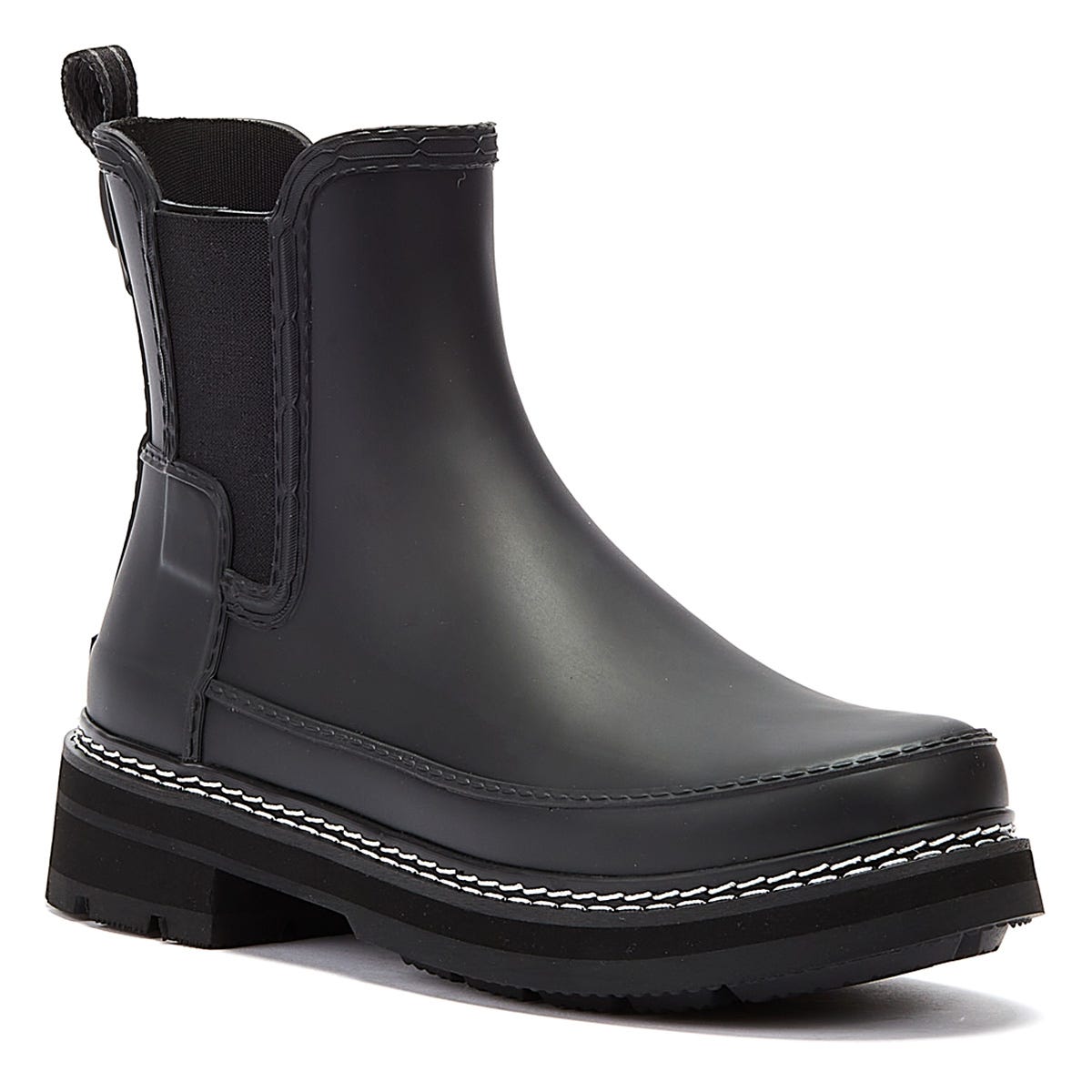 Hunter Chelsea Stitch Detail Womens Black Boots