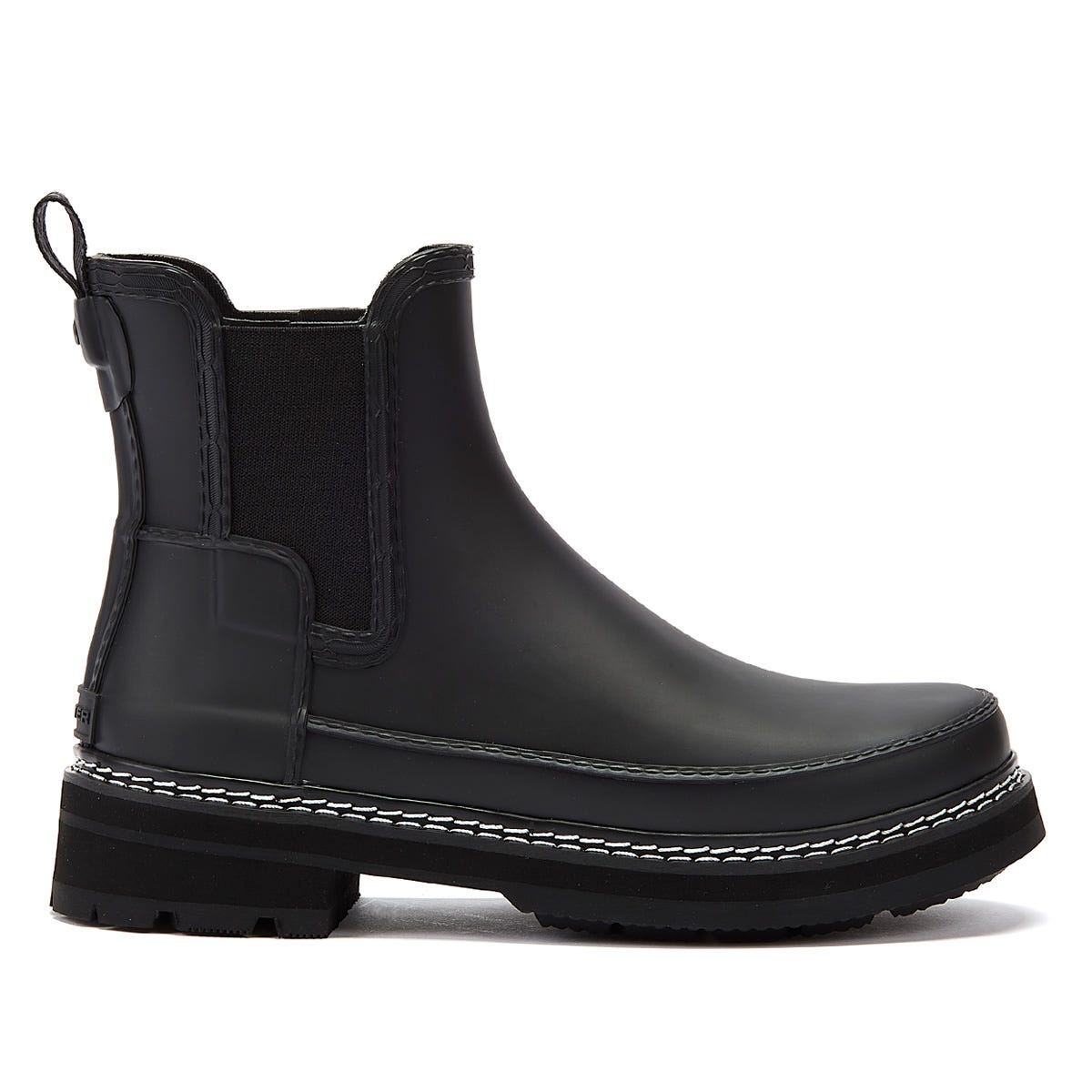 Hunter Chelsea Stitch Detail Womens Black Boots
