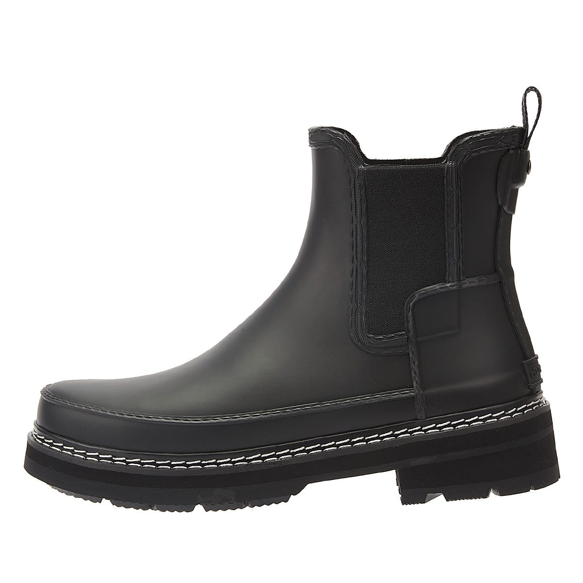 Hunter Chelsea Stitch Detail Womens Black Boots