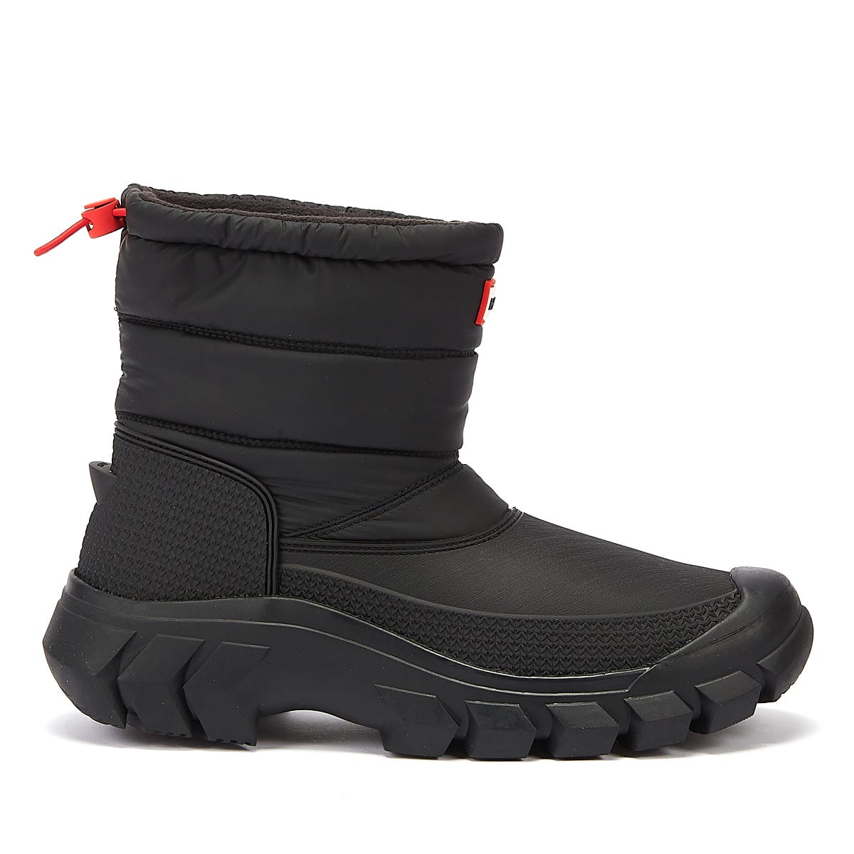Hunter Intrepid Short Snow Womens Bottes en cuir noir