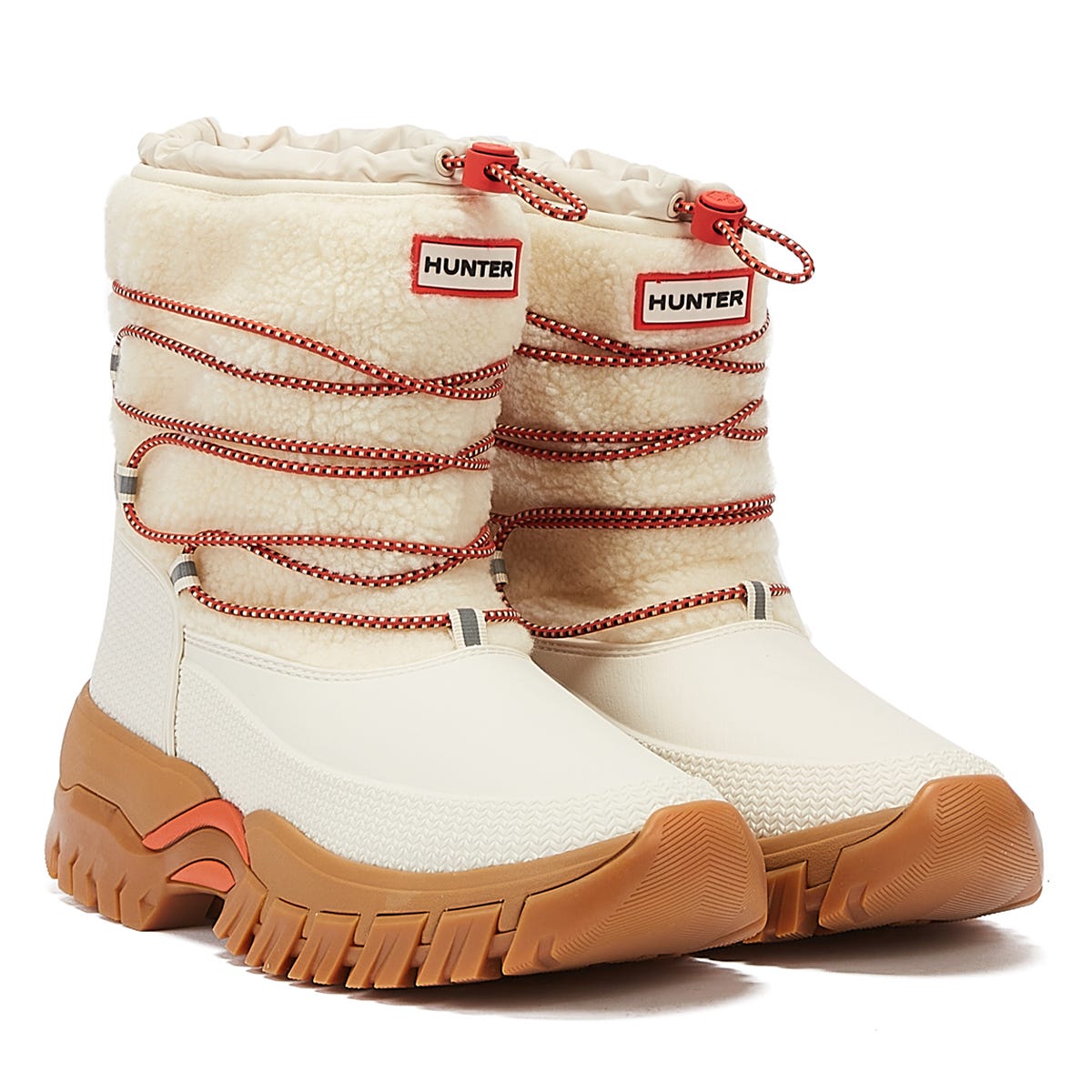 Hunter Short Sherpa Snow Womens White Willow Boots