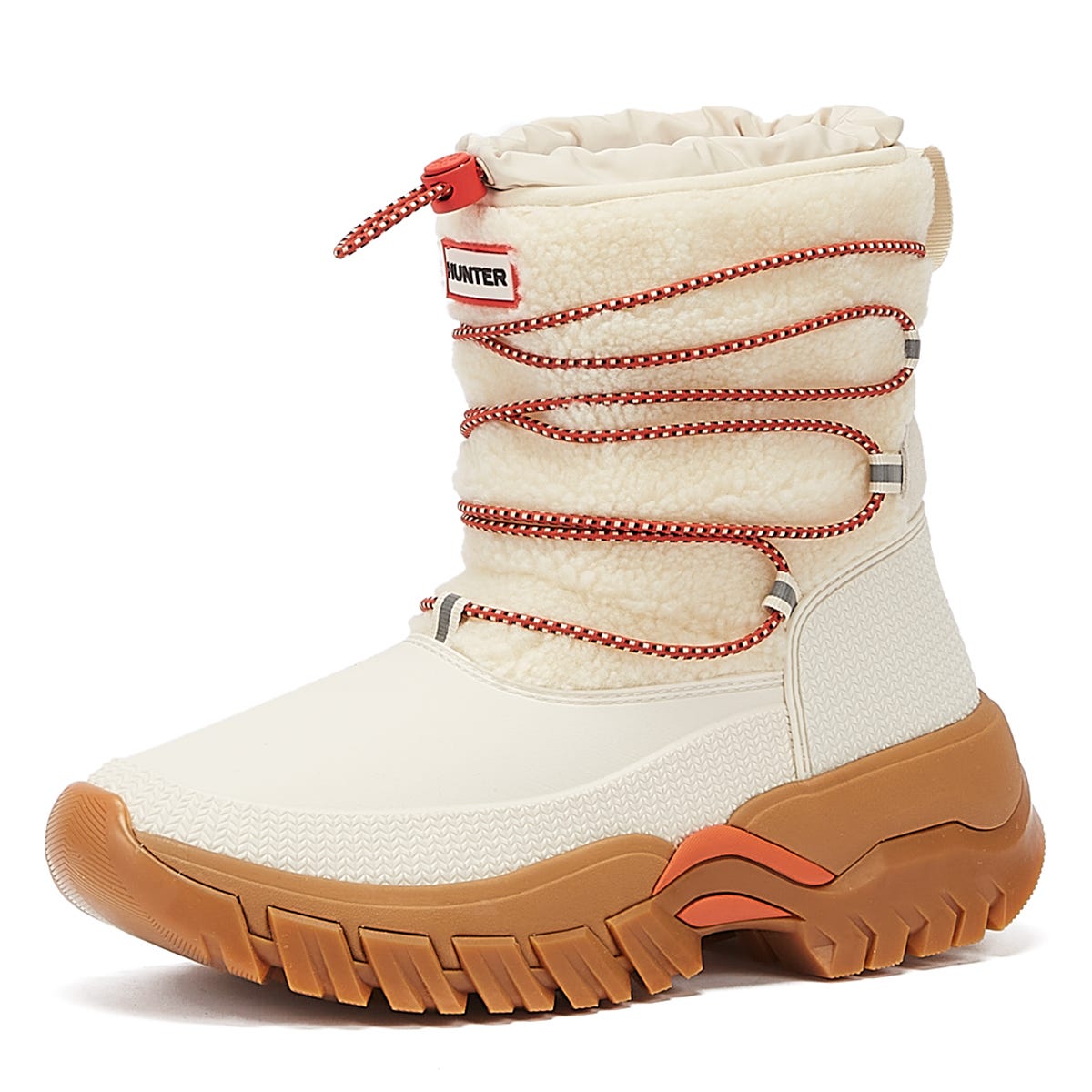 Hunter Short Sherpa Snow Womens White Willow Boots
