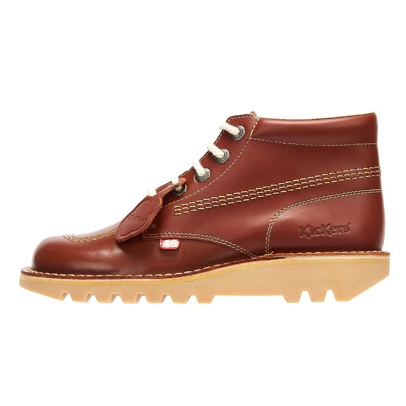 Kickers Kick Hi Bottes En Cuir Marron Clair Pour Homme