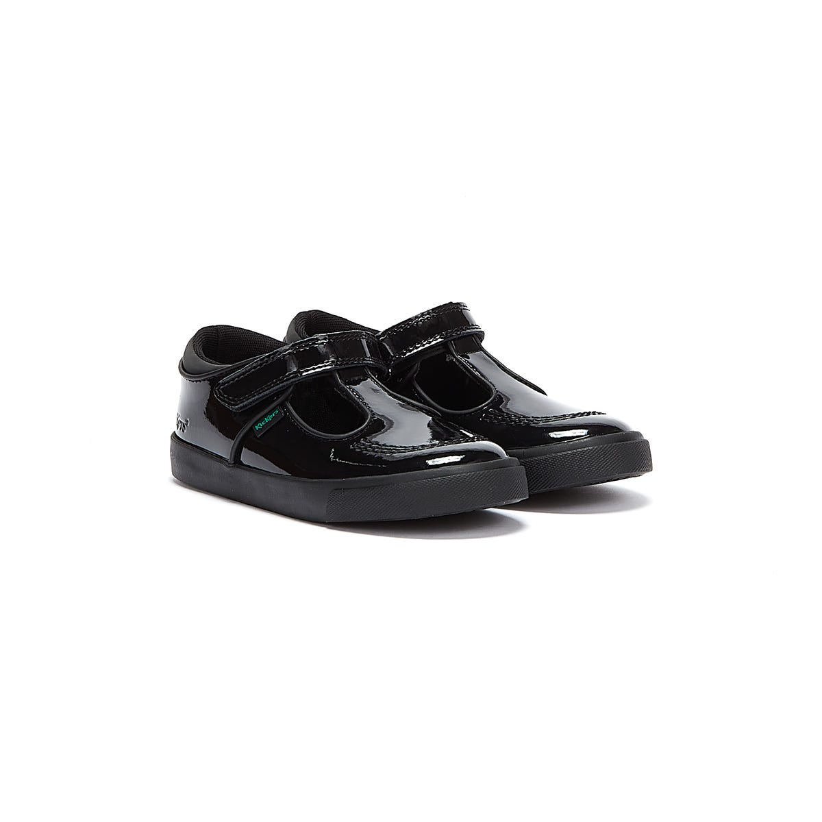 Chaussures en cuir verni Kickers Infant Tovni T Bar noir