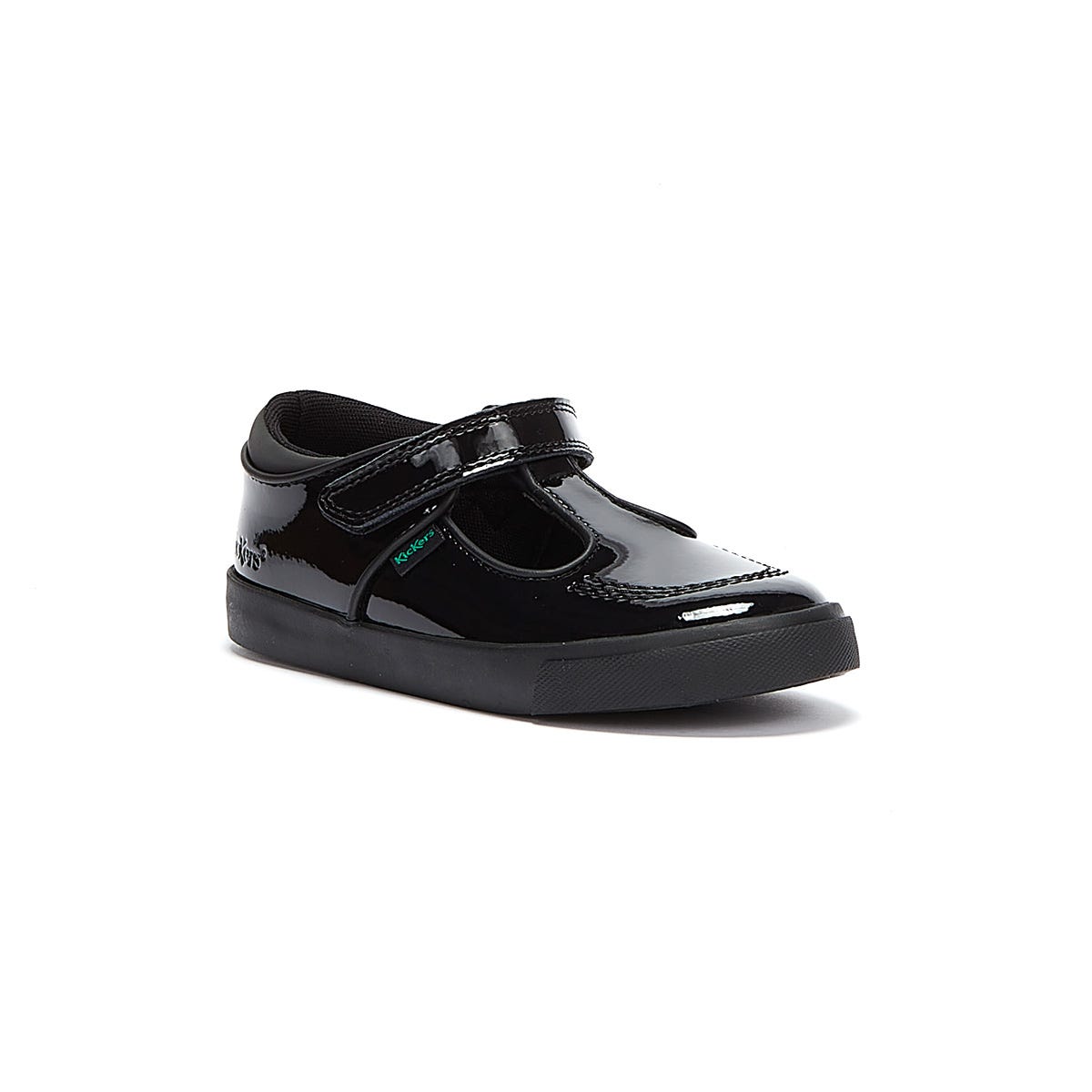 Chaussures en cuir verni Kickers Infant Tovni T Bar noir