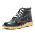 Kickers Bottes En Cuir Bleu Marine/Naturel Kick Hi Core Pour Hommes