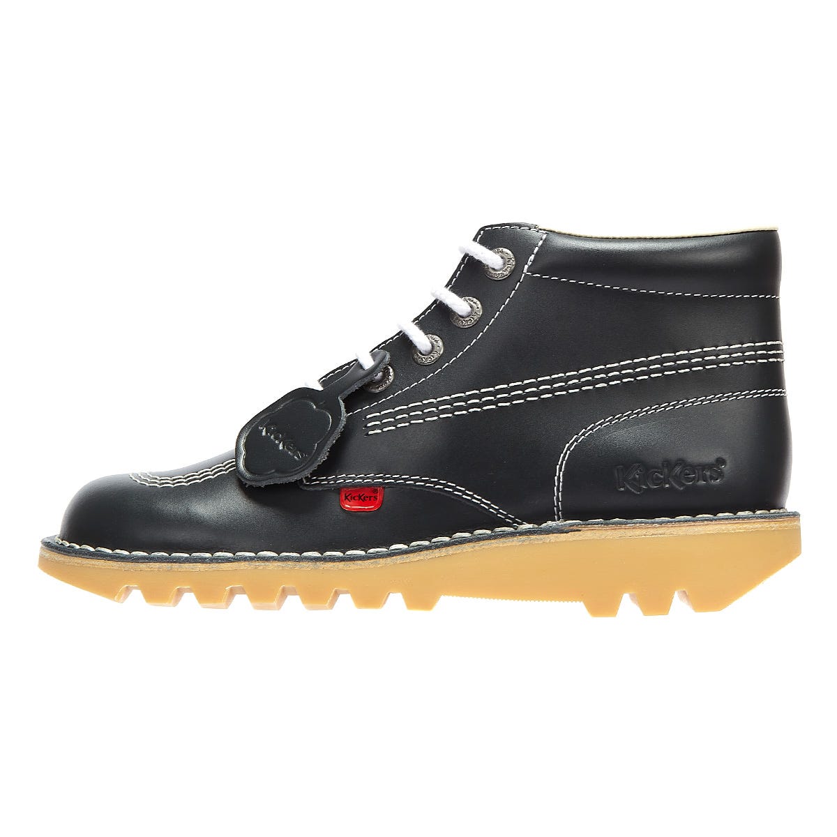 Kickers Bottes En Cuir Bleu Marine/Naturel Kick Hi Core Pour Hommes