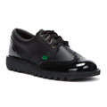 Kickers Womens Kick Lo Black Brogue Leather