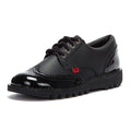 Kickers Womens Kick Lo Black Brogue Leather