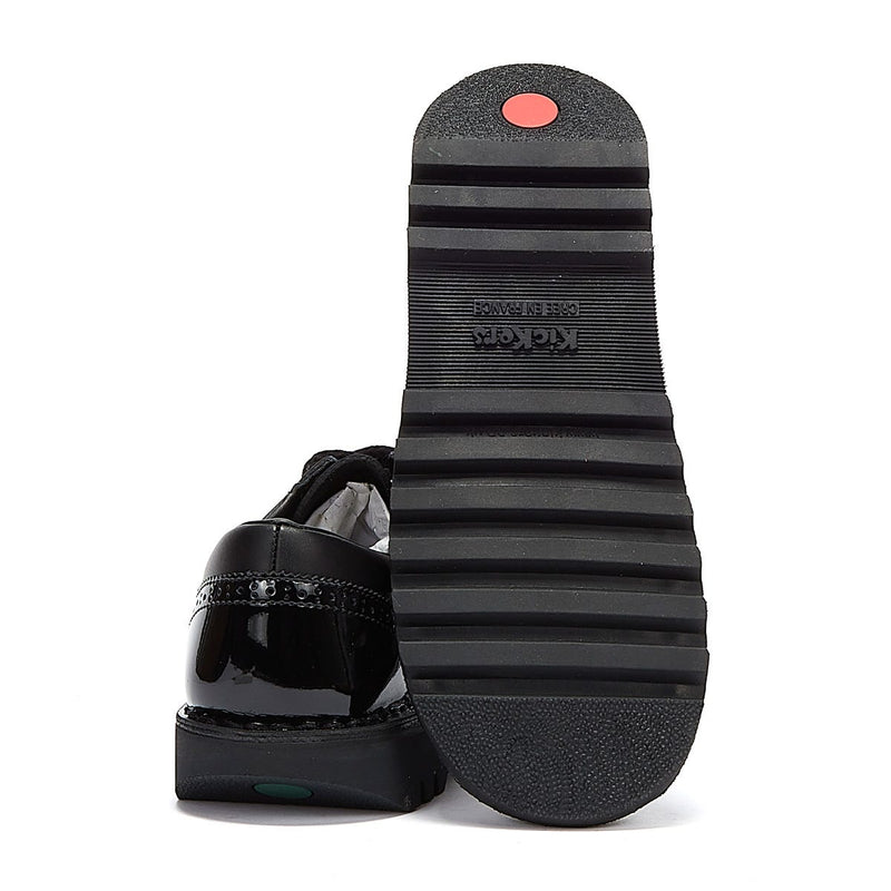 Kickers Womens Kick Lo Black Brogue Leather