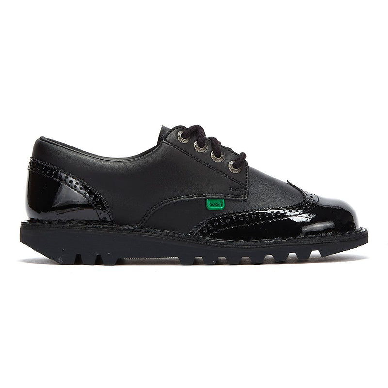 Kickers Womens Kick Lo Black Brogue Leather