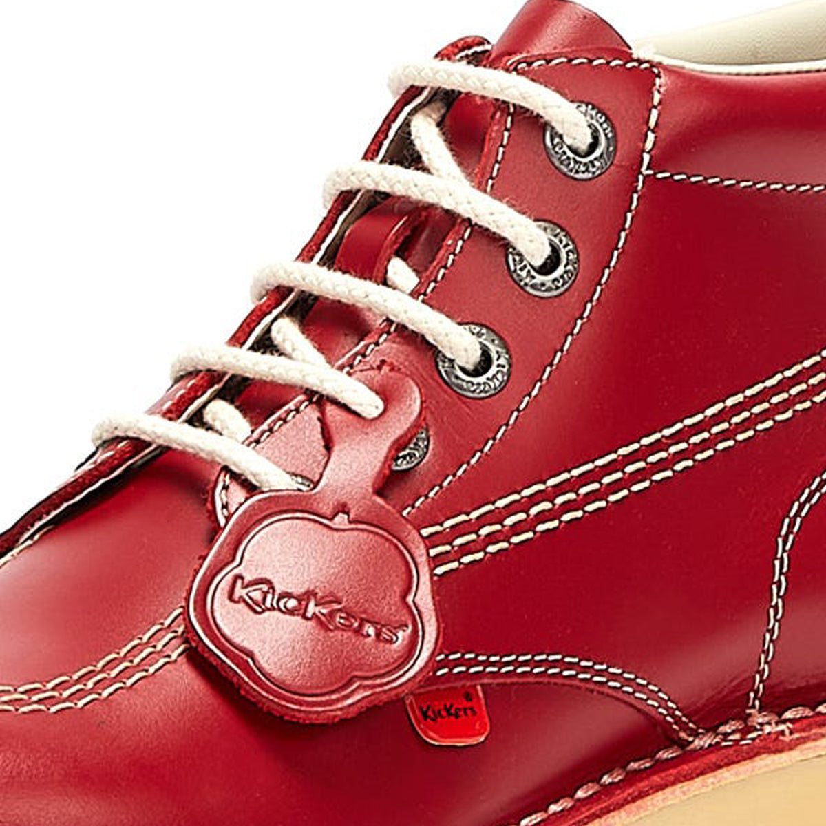 Kickers Kick Hi Bottes En Cuir Rouge Pour Homme