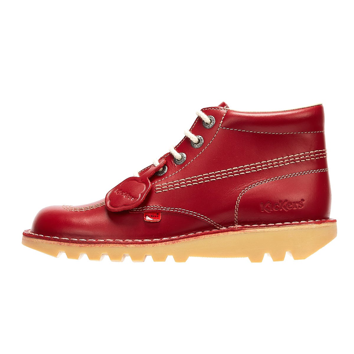 Kickers Kick Hi Bottes En Cuir Rouge Pour Homme