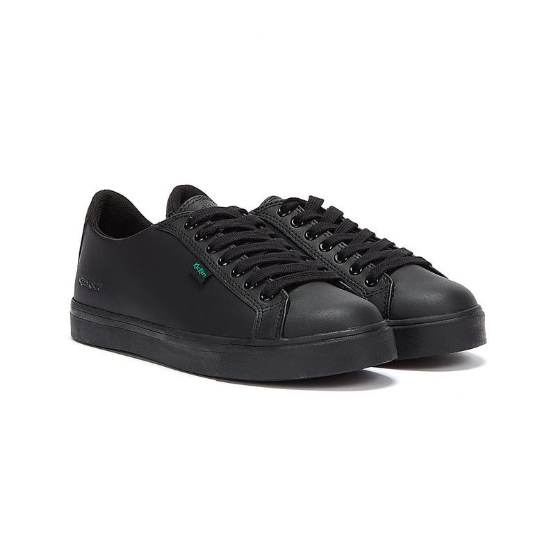Kickers Youth Noir Cuir Tovni Lacer Trainers