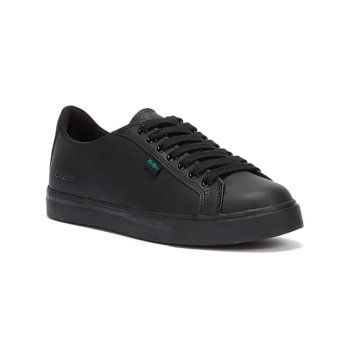 Kickers Youth Noir Cuir Tovni Lacer Trainers