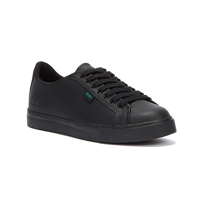 Kickers Youth Noir Cuir Tovni Lacer Trainers