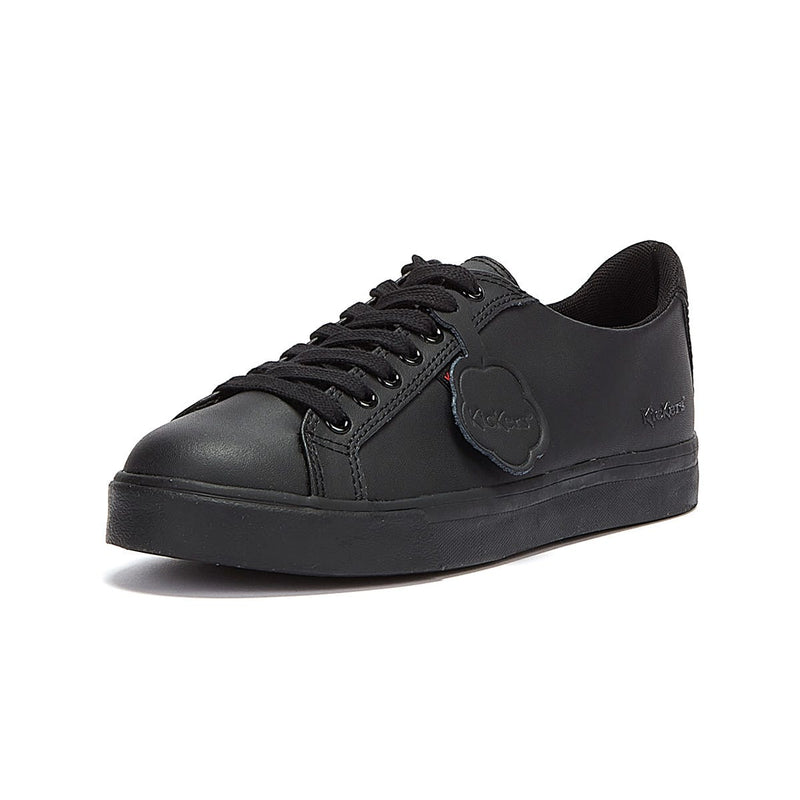 Kickers Youth Noir Cuir Tovni Lacer Trainers