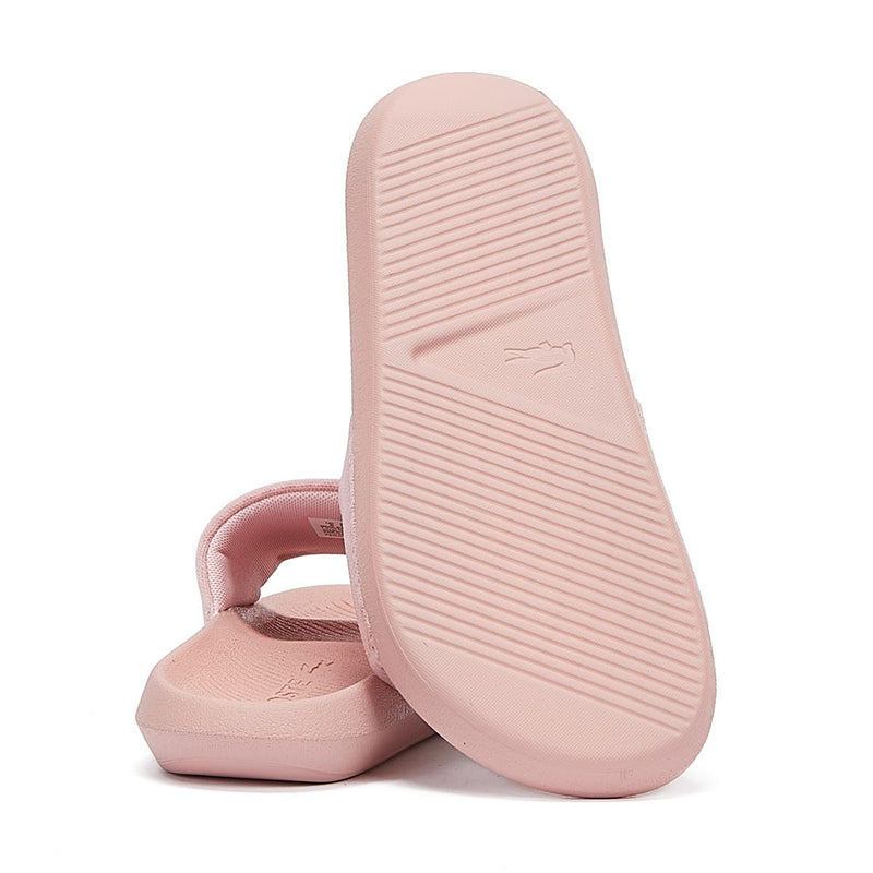 Lacoste Croco Slides Womens Pink Sandals