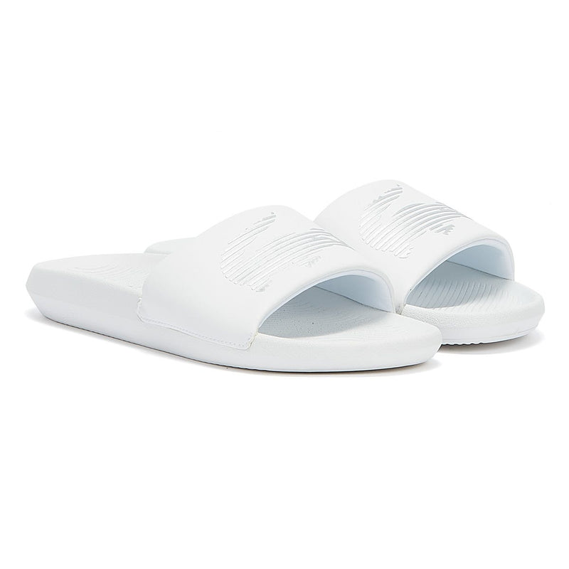 Lacoste Croco Mens White Slides