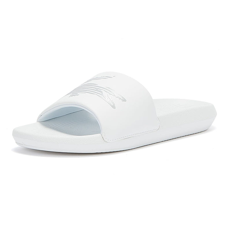 Lacoste Croco Mens White Slides