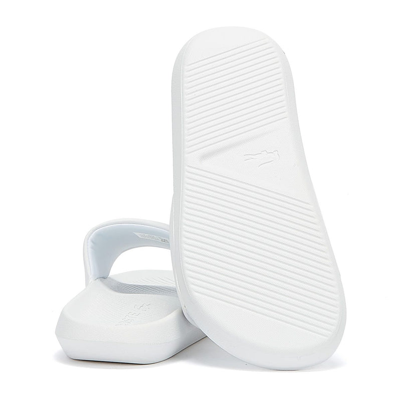 Lacoste Croco Mens White Slides