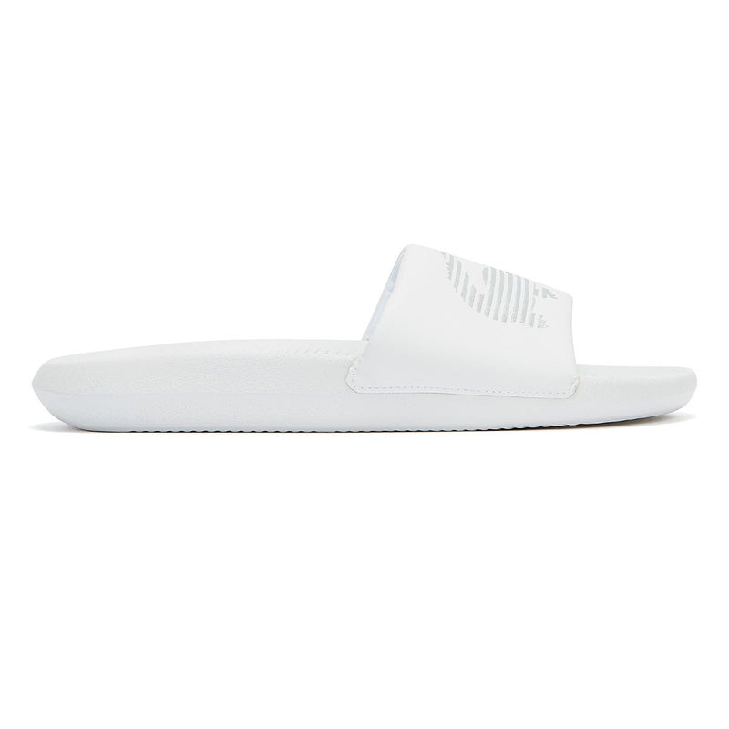 Lacoste Croco Mens White Slides
