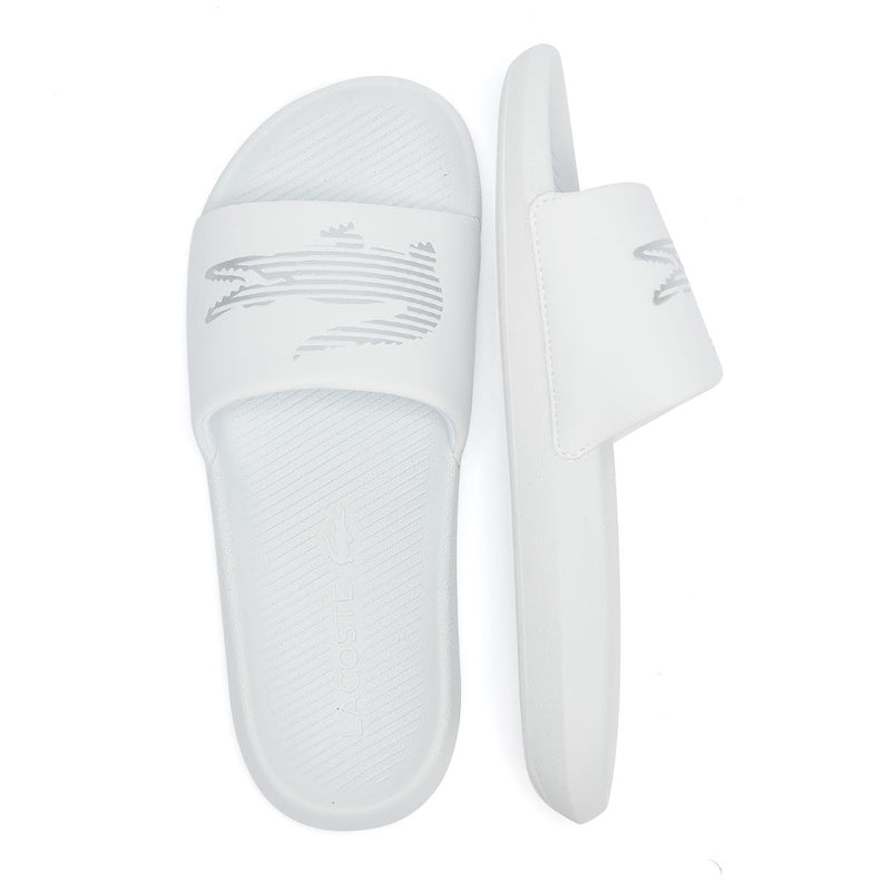 Lacoste Croco Mens White Slides