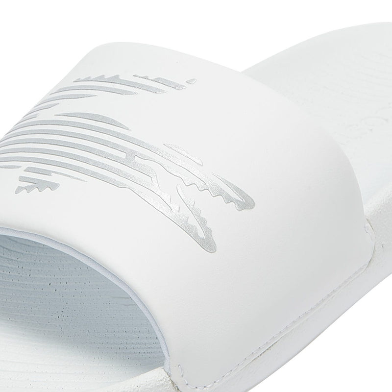 Lacoste Croco Mens White Slides