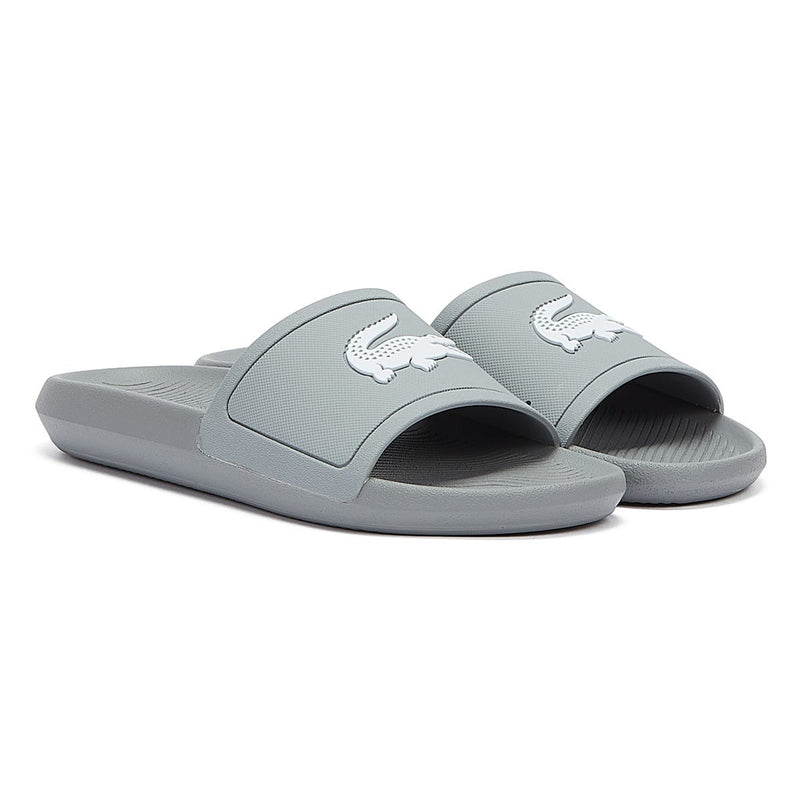 Lacoste Croco Mens Grey Slides