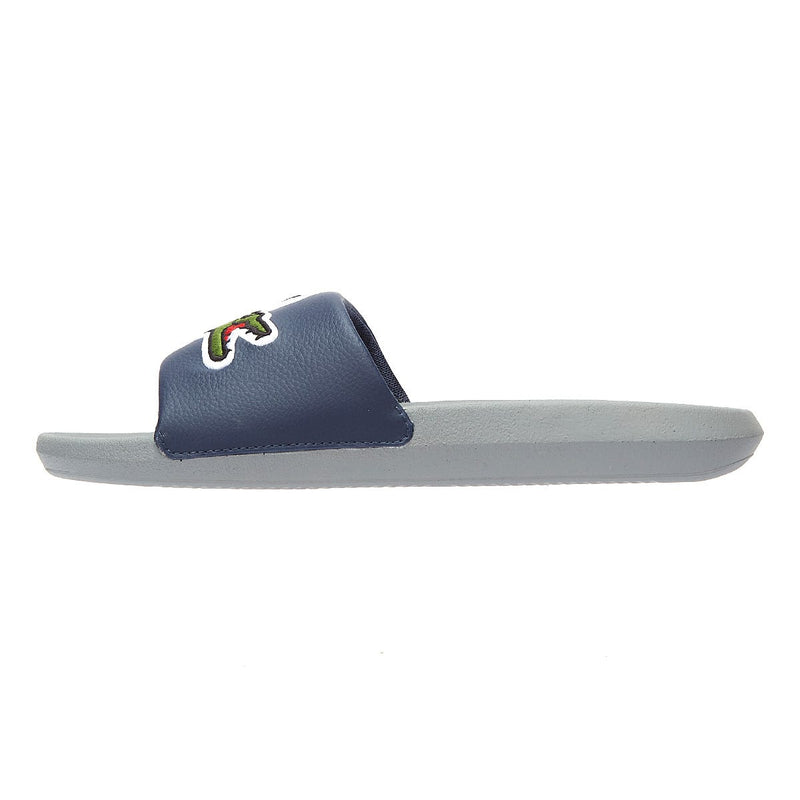 Lacoste Croco 1201 1 Mens Grey / Navy Slides