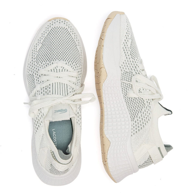 Lacoste Court Drive Knit 321 1 Womens Off White / Dark Green Trainers