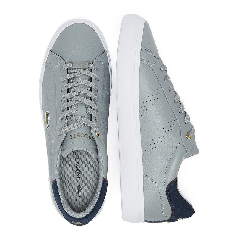 Lacoste Powercourt 2.0 Mens Grey / White Trainers