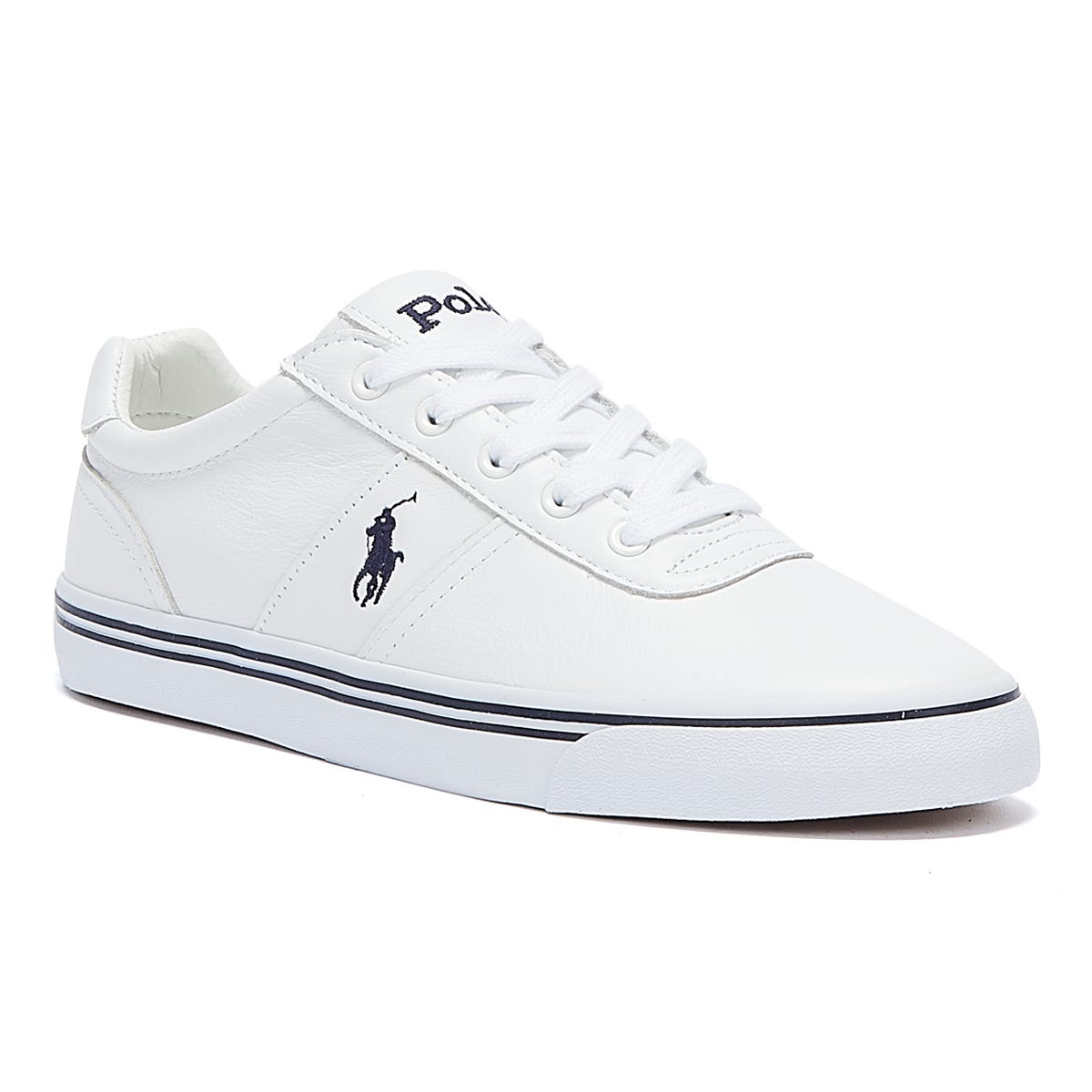 Ralph Lauren Hanford Homme Blanc Cuir Trainers