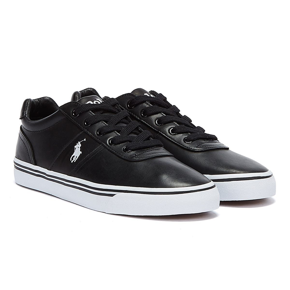 Ralph Lauren Hanford Homme Noir Cuir Trainers