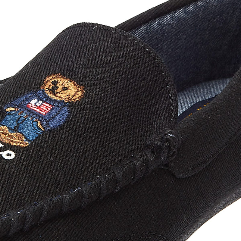 Ralph Lauren Declan Twill Bear Mens Black Slippers